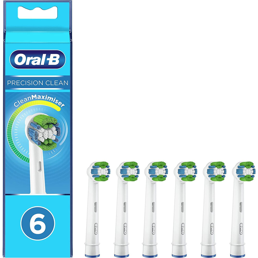 Precision Clean Electric Toothbrush Head with CleanMaximiser Technology, Excess Plaque Remover, Pack of 6 Toothbrush Heads, White