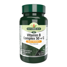 Vitamin B Complex 50 + C (High Potency) with Vitamin C - 30 Tablets