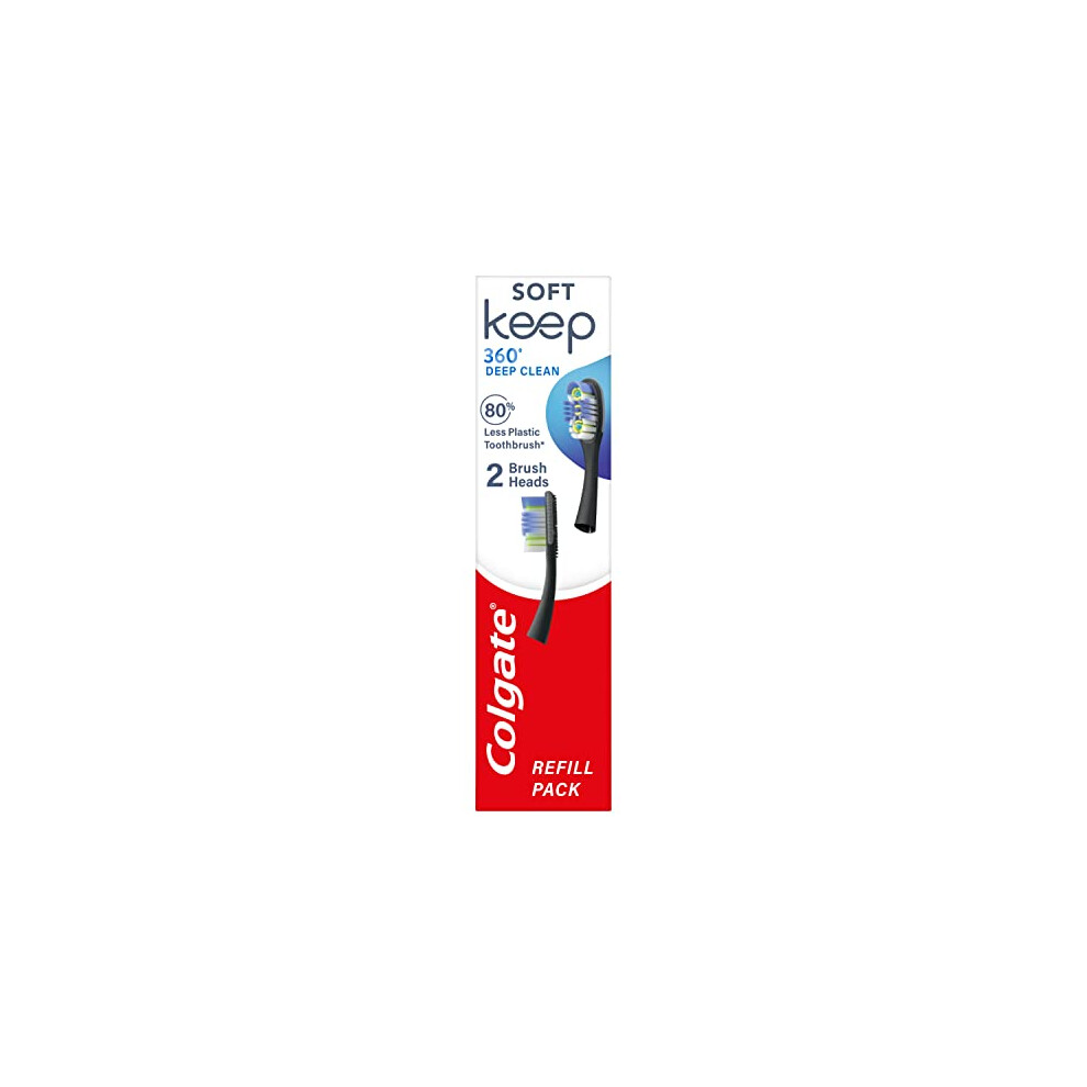 Keep 360 Deep Clean Toothbrush Replacement Heads | to be used with Colgate Keep Replaceable Head Toothbrush | Comes in a Pack of 2 | Soft Toothbrush