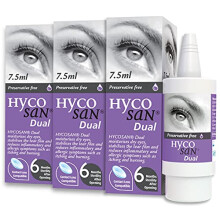 Hycosan Dual - Triple Pack - Preservative Free Eyedrops - 0.05% Sodium Hyaluronate and 2% Ectoin - Recommended for Relief from Lipid Deficient Dry Eye