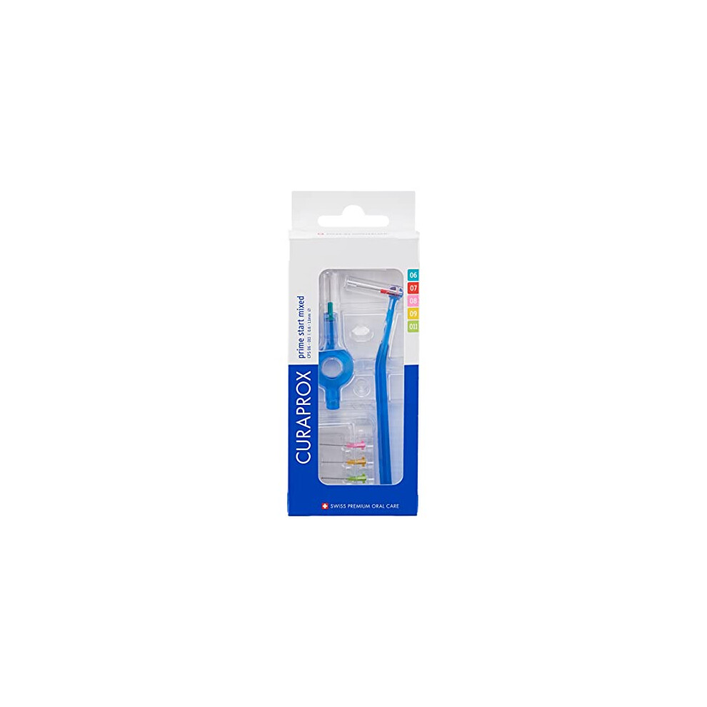 Interdental Brushes CPS Prime Plus Mix Set, 0.6-1.1 mm Diameter, 2.2-5 mm Effectiveness, Set of 5 Interdental Brushes and Holder UHS 451