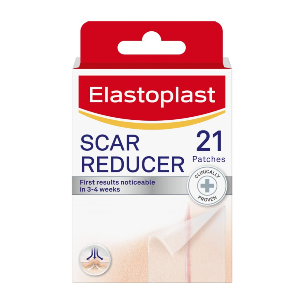 Elastoplast Scar Reducer Plasters (21 Plasters), Quick And Convenient Scar Cover Up Treatment, Scar Sheets To Reduce Visibility Of Scars, Scar Plaster Pack For
