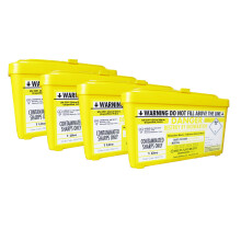 Bin, 1 Litre, Yellow, Pack of 4