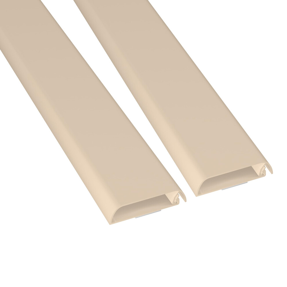 Cable Trunking, Wire Cover For Wall, Tv Cable Tidy, Self-Adhesive, Hinged One-Piece Design, Magnolia, 2 X 60 Mm (W) X 15 Mm (H) X 40 Cm Length (80 Cm 5056335604777
