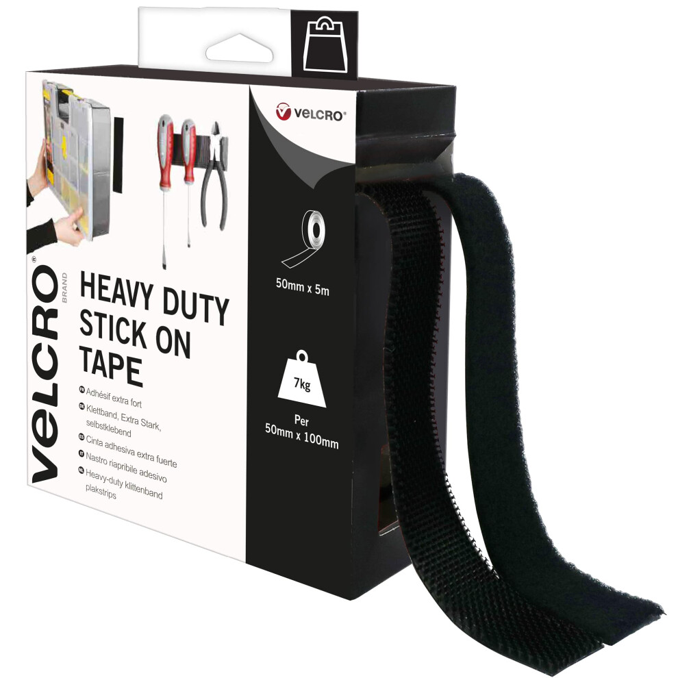 Brand Heavy Duty Stick On Tape Cut-to-Length Industrial Extra Strong Double Sided Hook & Loop Self Adhesive Tape Perfect for Room Décor & Home,
