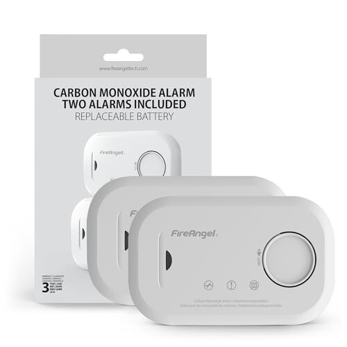 Fireangel FA6813-EU-T2 FA6813 Carbon Monoxide Detector & Alarm with Replaceable Batteries-Twin Pack, White 1