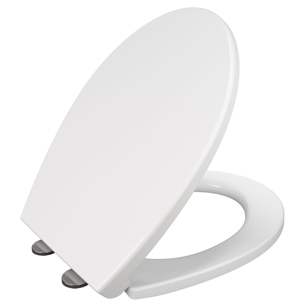 Aan Toilet Seat With Soft Close, Quick Release For Easy Clean, Oval Toilet Seat, Standard Size Toilet Seat, Durable Loo Seat, Comes With Two Fitting