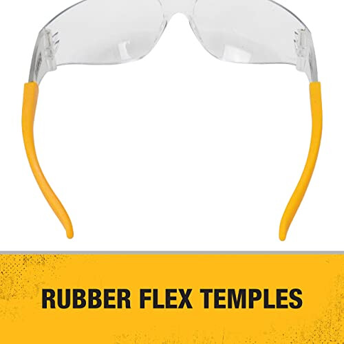 DeWalt DPG54-1D PROTECTOR Clear High Performance Lightweight Protective Safety Glasses With Wraparound Frame -Yellow/Clear (Packaging may vary) 2