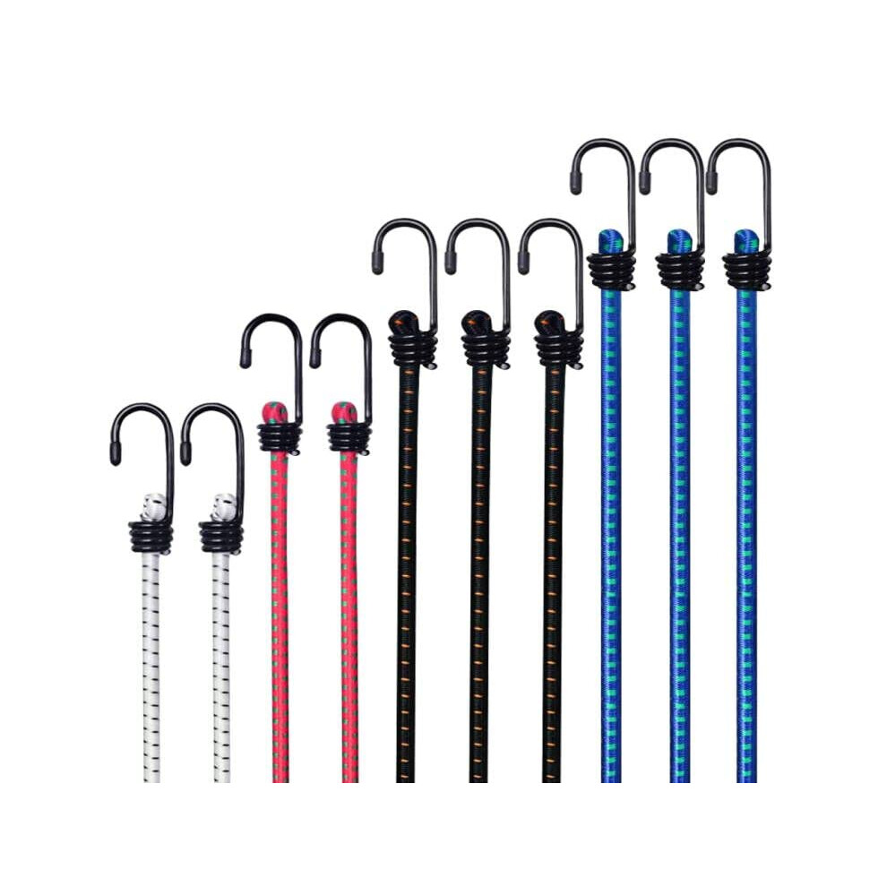 Pack Of 10 Bungee Cords With Hooks Weatherproof & Uv-Resistant Bungee Straps Heavy Duty Elastic Bungee Ropes For Caravan Camping Rvs Trunks Luggage 717877579118