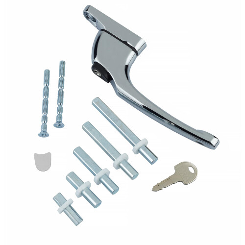 ERA Universal Inline Espag Window Handle – Chrome, Multi-Spindle (5 Spindles Included), Key Deadlocking for UPVC/Timber