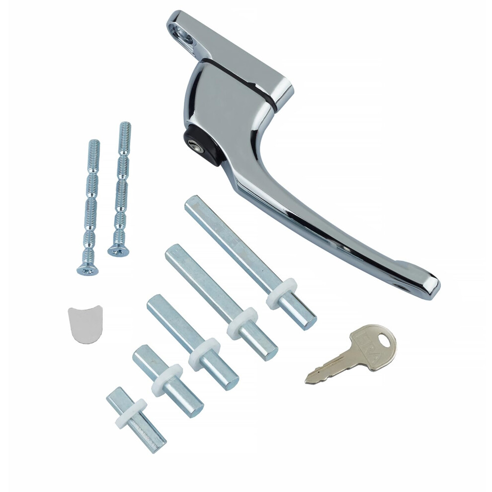 Era Universal Inline Espag Window Handle Â Chrome, Multi-Spindle (5 Spindles Included), Key Deadlocking For Upvc/Timber 5054040349983