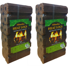 High Energy Ultra Dry Heat Logs Open Fire Log Eco Wood Fuel (24 Heat Logs)