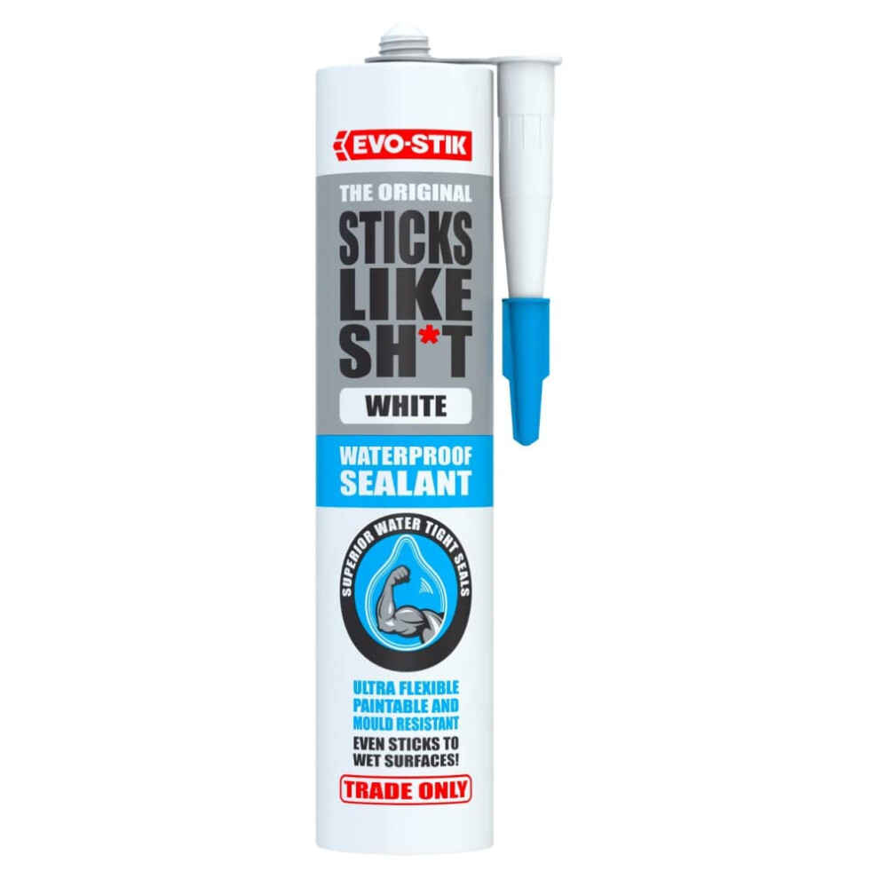 Sticks Like Sh*T Waterproof Sealant, All-Purpose, Mould Resistant, Colour: White, Size: 290Ml 5000403110004