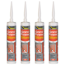 4 X General Purpose Silicone Clear 310ml EVBGPSCL