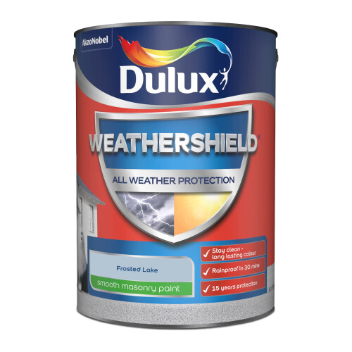Dulux Weathershield Smooth Masonry Paint - Frosted Lake - 5L 1