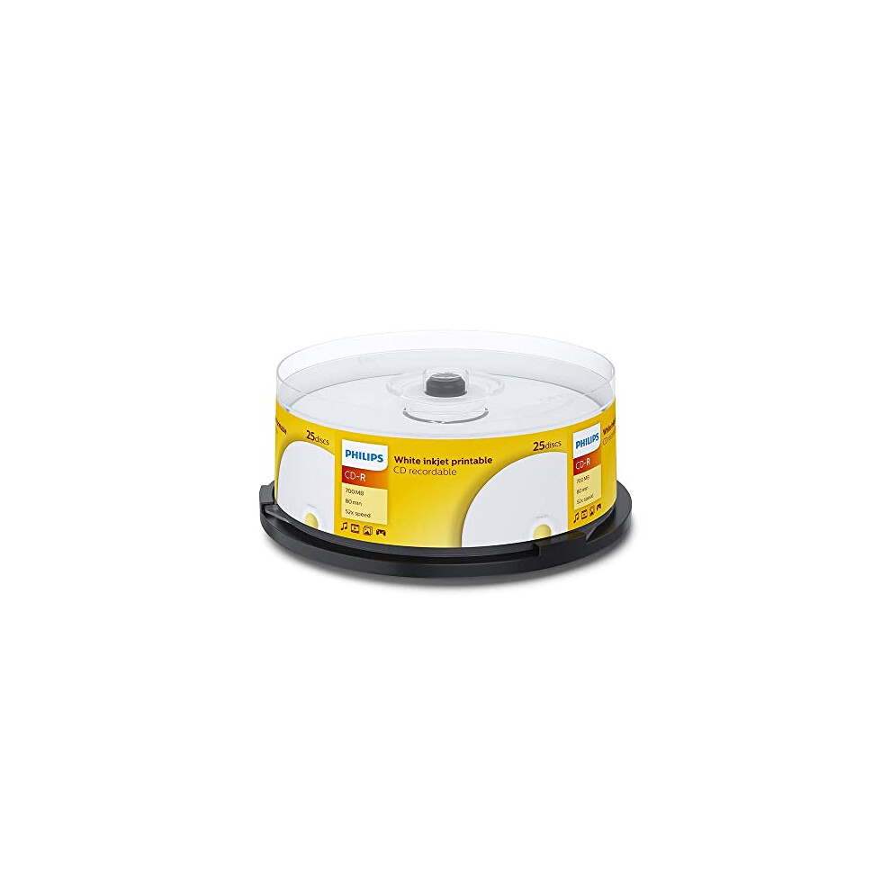 Philips - 25 X Cd-R - 700 Mb ( 80Min ) 52X - Ink Jet Printable Surface - Storage Media