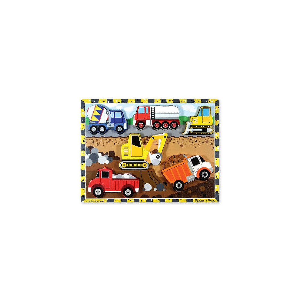 Melissa & Doug Construction Chunky Puzzle | Puzzles | Wooden Toy | 2+ | Gift For Boy Or Girl