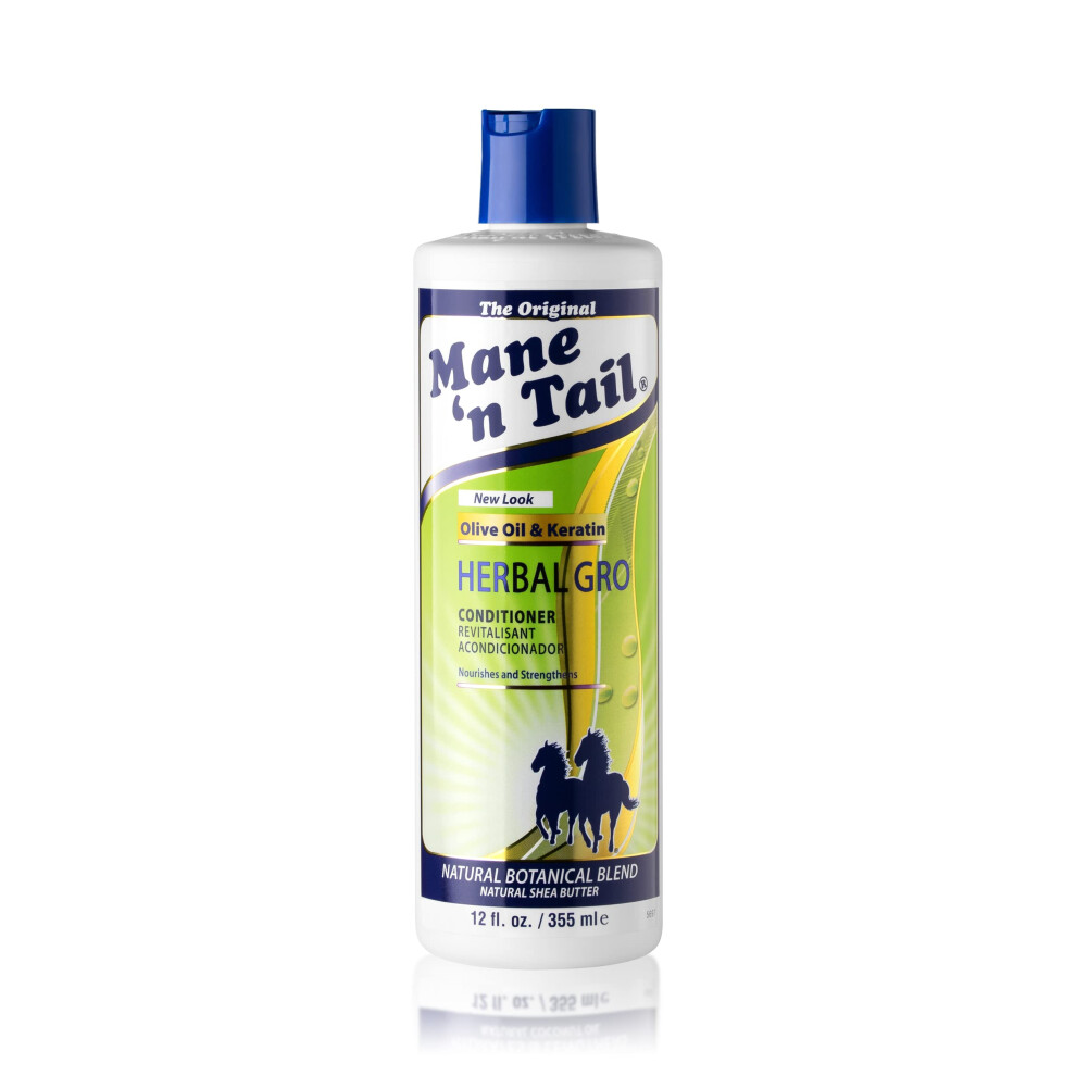 Mane ‘n Tail Herbal Gro Conditioner 355 ml (Pack of 1) – Olive Oil Complex – Natural Herbs – Prevents breakage, frizz, and split ends. Safe