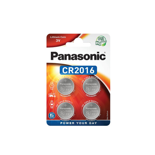 Panasonic 4 Pcs - Cr2016 3v Lithium Coin Cell Battery Dl2016 Ecr2016