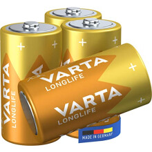 Longlife C Baby LR14 Alkaline Batteries (4-pack) - Made in Germany - ideal for remote controls, radios, alarm clocks and clocks