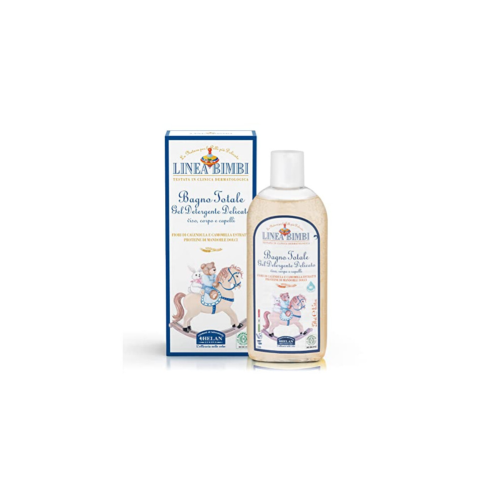 , Linea Bimbi Bio, Baby Shampoo And Body Wash, Baby Wash Gel With Marigold & Chamomile Flower Extracts, Kids Shampoo & Gentle Cleanser With Sweet Helan