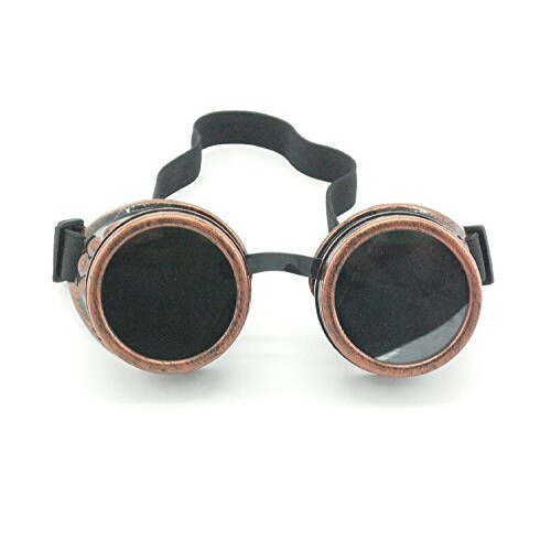 Cyber Goggles Steampunk Welding Goth Cosplay Vintage Goggles Rustic (Copper) 1