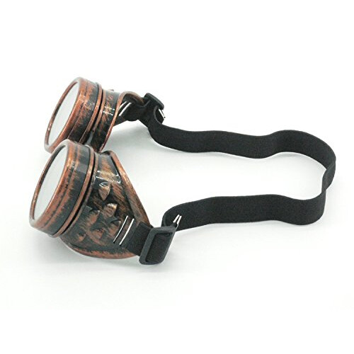 Cyber Goggles Steampunk Welding Goth Cosplay Vintage Goggles Rustic (Copper) 2