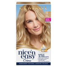 Nice'n Easy Crème, Natural Looking Oil Infused Permanent Hair Dye, 9B Light Beige Blonde