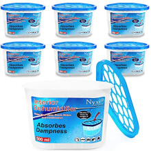 Dehumidifier Pack of 6 X 500ml Interior Wardrobe, Ideal to stop Condensation damp, mould mildew & condensation - Remove Moisture and improve air