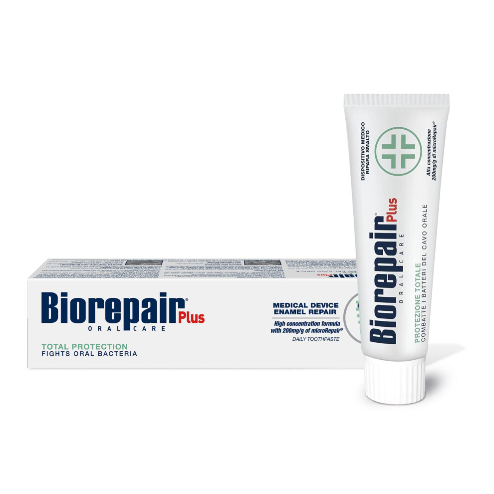 Biorepair Plus Total Protection Toothpaste - 200Mg/G Microrepair Fluoride Free Hydroxyapatite Toothpasteâ Repairs The Enamel And Fights Oral Cavity Bacteria