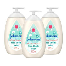 Cottontouch Face & Body Lotion Multipack – Ultra-Light Moisture for Newborns – Blended with Real Cotton – pH Balanced for Sensitive Skin – 3 x