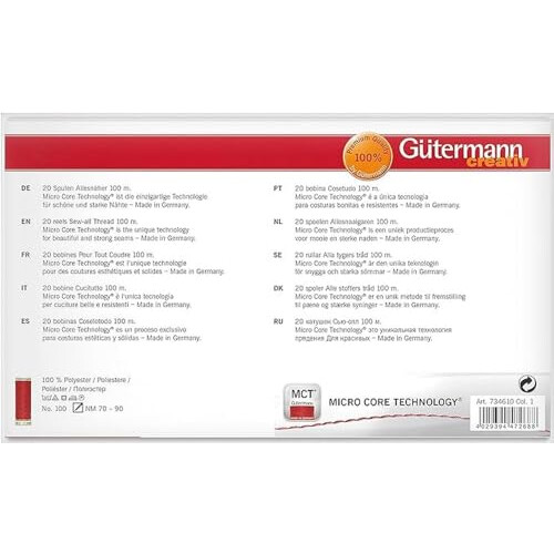 Gütermann 734610-1 Thread Set Sew-All 100 m x 20 reels, Multicoloured 2
