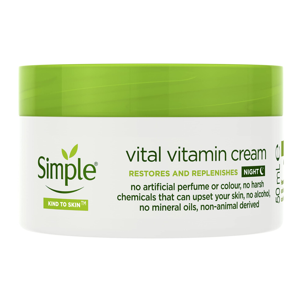 Kind to Skin Vital Vitamin Night Cream restores and replenishes skin face moisturiser 50 ml