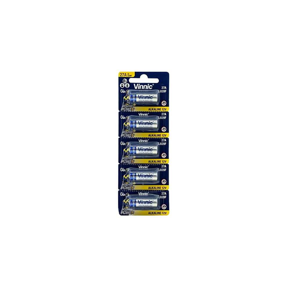 Blister of 5 27A Alkaline 12V L828f L828f Batteries