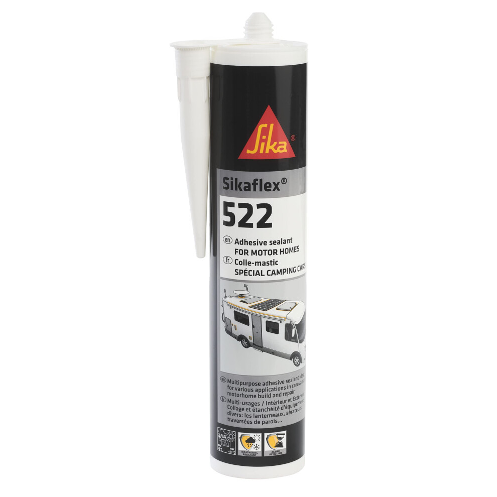 Sikaflex-522 Caravan And Motorhome Adhesive Sealant – Moisture Curing – Weather And Mould Resistant – White – 300ml