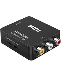 RCA to HDMI, AV to HDMI Video Converter, 1080P Mini RCA Composite CVBS AV to HDMI Video Audio Adapter, Supporting PAL/NTSC with USB for TV/PC/