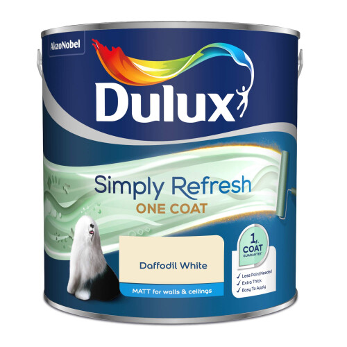 Dulux 5382904 Simply Refresh Matt Emulsion Paint, Daffodil White, 2.5 L 2