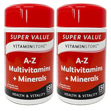 A-Z Multivitamins & Minerals Food Supplement, 150 Tablets per Tub, Pack of 2 Tubs, 10 Months Supply