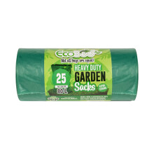 Ecobag 25 Pack Extra Strong Heavy Duty Garden Sacks 80L, 25 Microns Recyclable, Leak Resistant and Eco Friendly