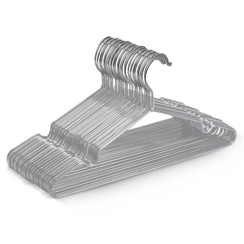 KEPLIN 20 Pack Heavy Duty Rubber Coated Metal Hangers, Grey