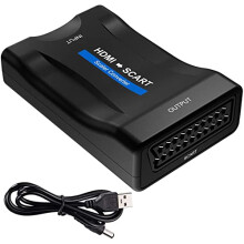 HDMI to SCART Converter, 1080P HDMI Input SCART Output Adaptor HDMI Video and Audio Signal to Analog SCART CVBS Signal for Sky Blu-Ray HDTV DVD PS4 PC