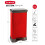 Curver Metal Effect 70% Recycled Kitchen Pedal Touch Deco Bin 50 Litres - Red 9