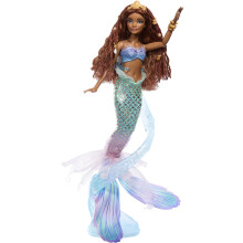 Mattel Disney La Petite Sirne Deluxe Ariel Poupe avec queue irise, bijoux, perles et prsentoir inspir du film