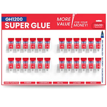 1g x 24 Strong Super Glue All Purpose with Anticlog Cap. Super Fast,Thick & Strong Adhesive Cyanoacrylate Glue for Hard Plastics, DIY Craft, Ceramics,
