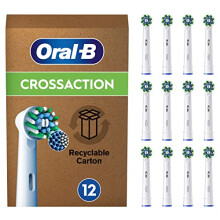 Pro Cross Action Electric Toothbrush Head, X-Shape And Angled Bristles for Deeper Plaque Removal, Pack of 12 Toothbrush Heads, Suitable For Mailbox,