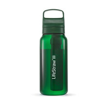 Go Series — BPA-Free Water Filter Bottle for Travel and Everyday Use Removes Bacteria, Parasites and Microplastics, Improves Taste, 1L Terrace Green