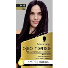 Oleo Intense Permanent Oil Colour 3-33 Rich Plum Hair Dye, 100% Grey Coverage, Conditioner With HaptIQ System, Long-Lasting Colour, Ammonia Free Hair