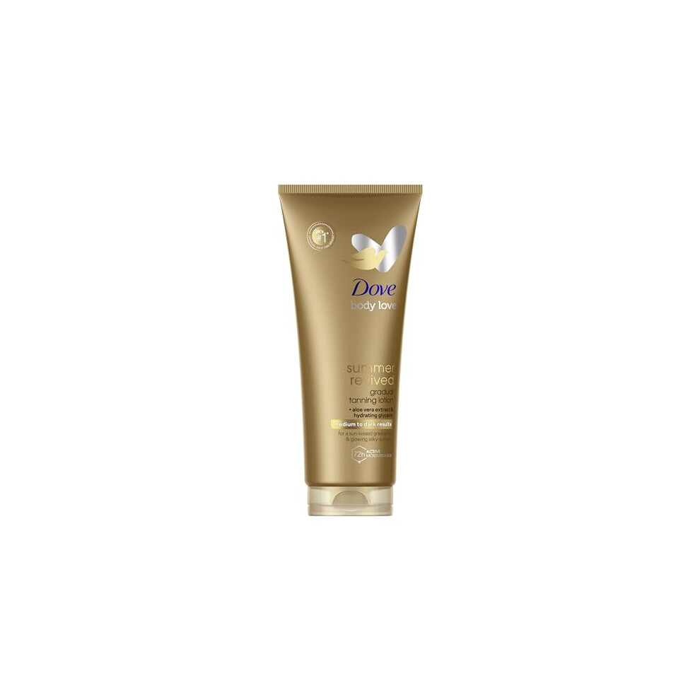 Summer Revived Medium to Dark Gradual Tanning Lotion for a gradual tan and natural, radiant glow non‑greasy self-tan for all skin types 200 ml