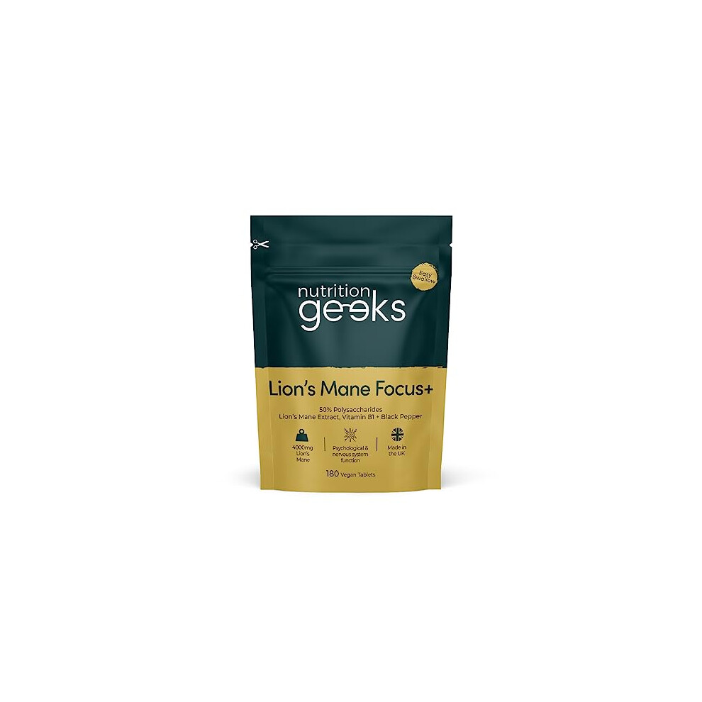 Lions Mane Supplement 4000mg with Vitamin B1 & Black Pepper, 180 Vegan Tablets - Image 3