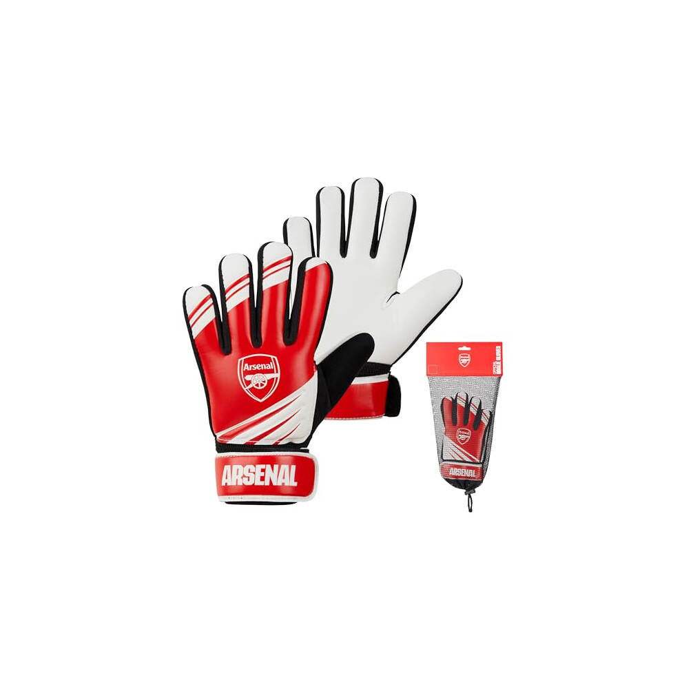 Goalkeeper Gloves for Kids Teenagers - Non Slip Padded Palms Size 5 or 7 - Arsenal Gifts for Boys (Size 7)